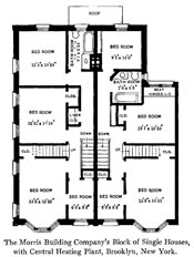 Floor-plan Drawing: The Morris Building Company's Block of Single Houses, with Central Heating Plant, Brooklyn, New York.