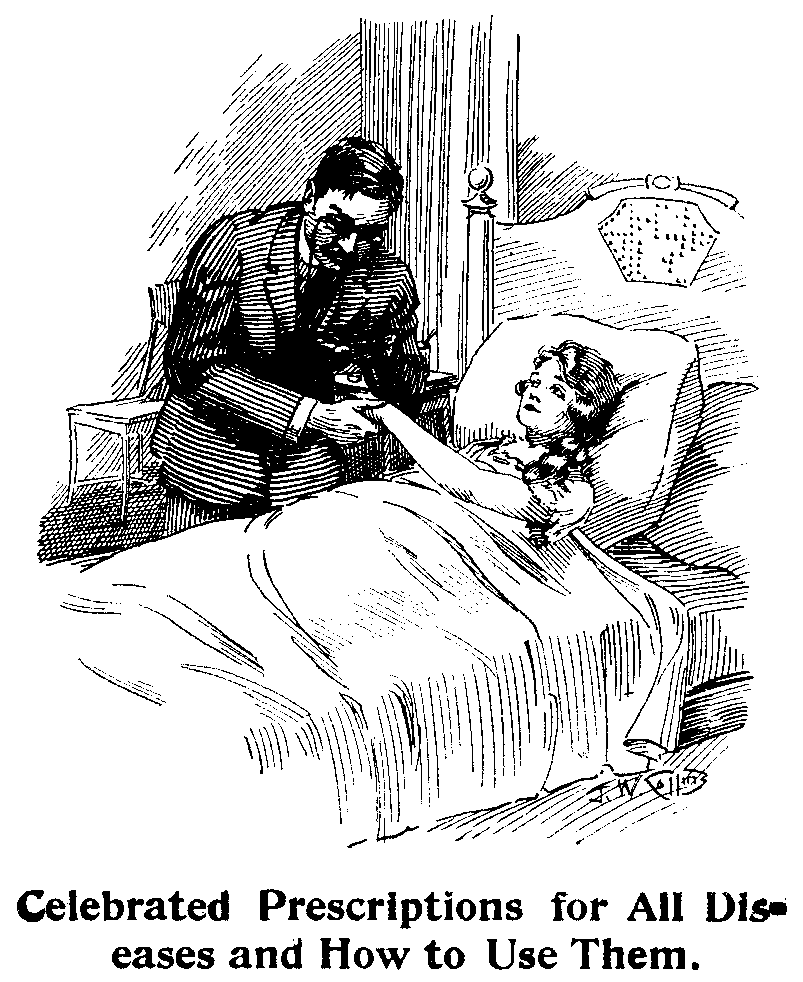 Line Drawing of a Doctor Taking a Woman's Pulse