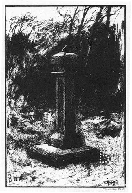 "The Dial-Stone" in the Garden, from drawing made at Abbotsford by      George Reid, R.S.A.