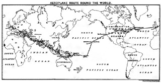 AEROPLANE ROUTE ROUND THE WORLD