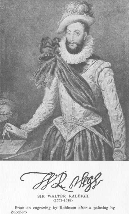 Sir Walter Raleigh (1552-1618). From an Engraving By Robinson After a Painting by Zucchero.