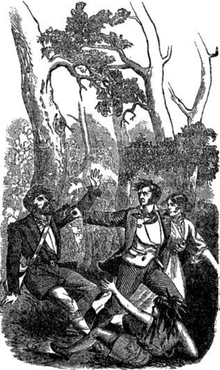 "Hamilton knocked down the Indian who guarded him, sent Durant whirling round like a top to the distance of ten or twelve feet."—See page 54.