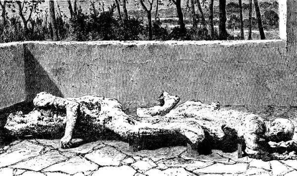 Bodies of Pompeians cast in the Ashes.