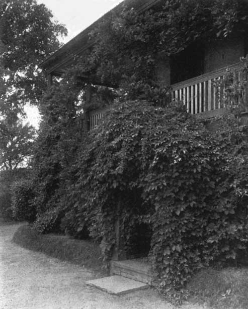 A curtain to the side porch.