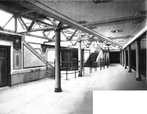 WEST SIDE OF COLUMBUS CIRCLE STATION (60TH STREET)—ILLUMINATED BY DAYLIGHT COMING THROUGH VAULT LIGHTS