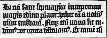 GUTENBERG'S FIRST TYPES  Reproduced from the first edition of the famous forty-two-line Latin Bible, printed by Gutenberg.