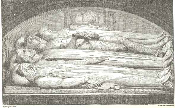 “Counsellor, King, Warrior, Mother and Child, in the Tomb.”  From Blair’s “Grave,” 1808. Designed by William Blake; facsimiled on wood from the engraving by Louis Schiavonetti