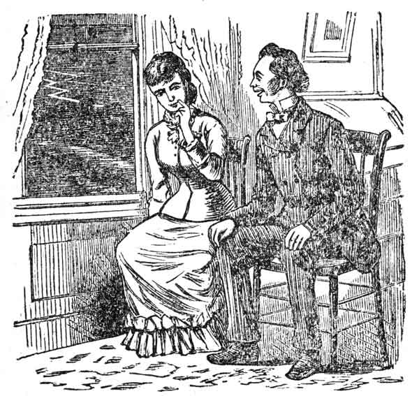 "I'M SO FRIGHTENED, MR. FLUTTER," SAID SHE; "I FEEL, IN MOMENTS LIKE THESE, HOW SWEET IT WOULD BE TO HAVE SOME ONE TO CLING TO."