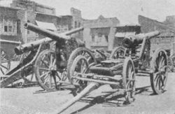 Guns And Boat Captured From The Turks