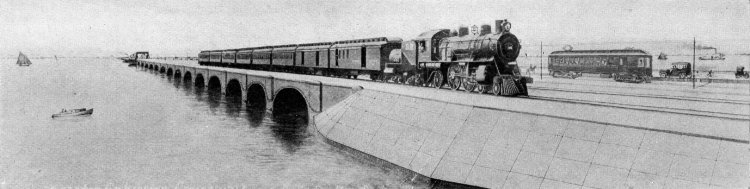 Galveston Causeway Before the Hurricane.