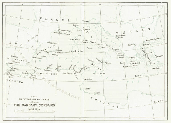 A map of the Mediterranean.