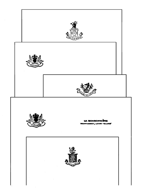 Specimens of crested letter and notepaper