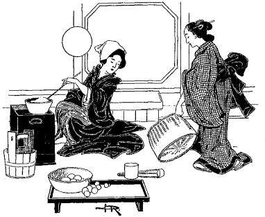 Aki reprit le panier qu'elle avait déposé à la cuisine Aki reprit le panier qu'elle avait déposé à la cuisine