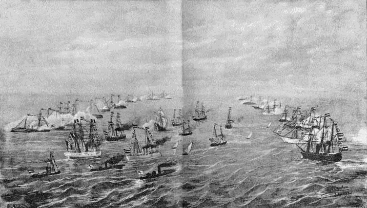 FIESTA NAVAL CELEBRADA FUERA DE LA BARRA DE SALTES EL 3 DE AGOSTO DE 1892