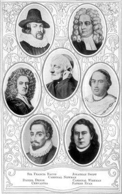 Sir Francis Bacon Jonathan Swift Cardinal Newman Daniel Defoe Cardinal Wiseman Cervantes Father Ryan Portraits