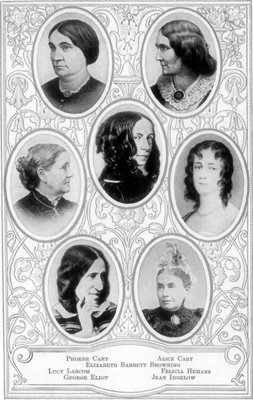 Phoebe Cary Alice Cary Elizabeth Barrett Browning Lucy Larcom Felicia Hemans George Eliot Jean Ingelow Portraits