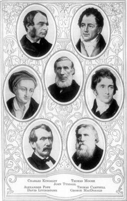 Charles Kingsley Thomas Moore John Tyndall Alexander Pope Thomas Campbell David Livingstone George MacDonald Portraits