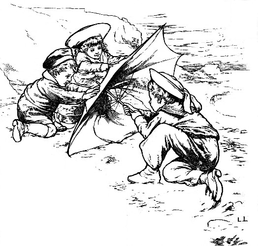 "BUT JACK AND THE OLD UMBRELLA STOOD FIRM, AND KNEW NO FEAR."
