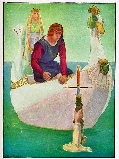 KING ARTHUR GRASPED THE MAGIC SWORD THAT NONE BUT THE BRAVEST MIGHT HOLD