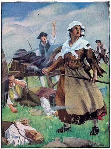THE CANNON BALLS FIRED BY MOLLY PITCHER FELL SQUARELY IN THE BRITISH LINES