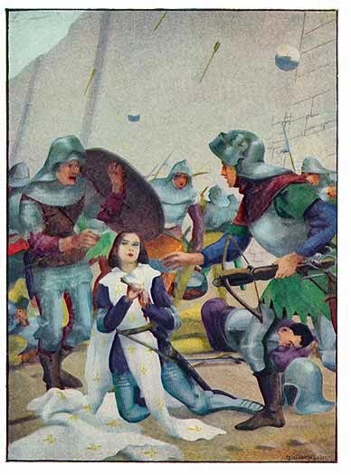 JEANNE D'ARC DREW THE ARROW FROM HER BREAST WITH THE COURAGE OF A VETERAN