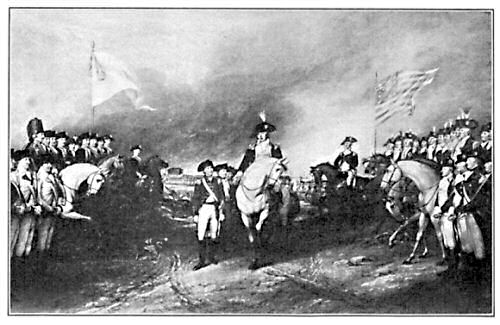 Photograph from Wm. H. Rau, Philadelphia.     The Surrender of Cornwallis.     From the painting by Colonel John Trumbull, the soldier-artist of the Revolution.