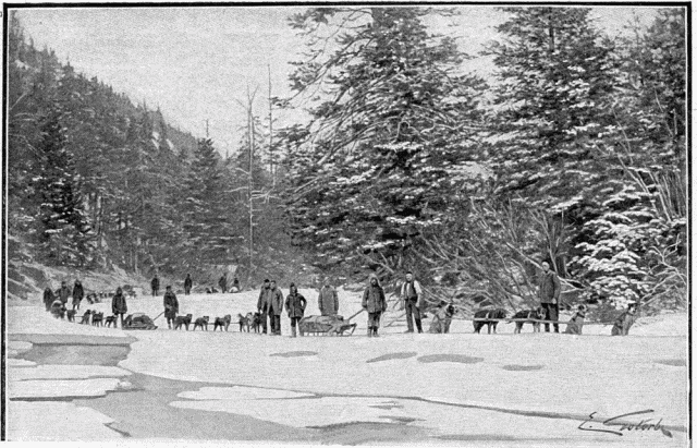 COMMENT ON ARRIVE À DAWSON EN HIVER.—DESSIN DE GOTORBE, PHOTOGRAPHIE DE LA ROCHE, À SEATTLE.