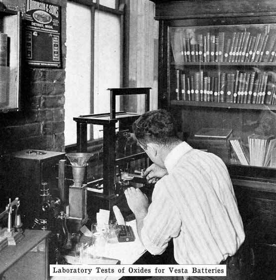 Photo: Laboratory tests of oxides for Vesta batteries