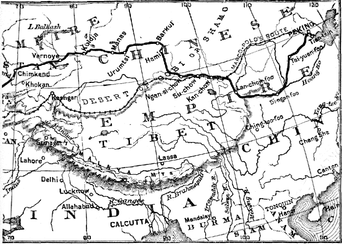 BICYCLE ROUTE OF Messrs. Allen & Sachtleben ACROSS ASIA.