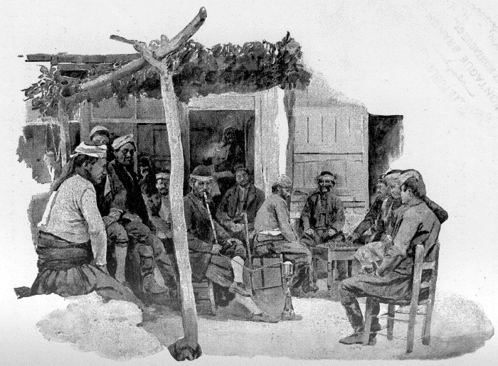 SCENE AT A GREEK INN.