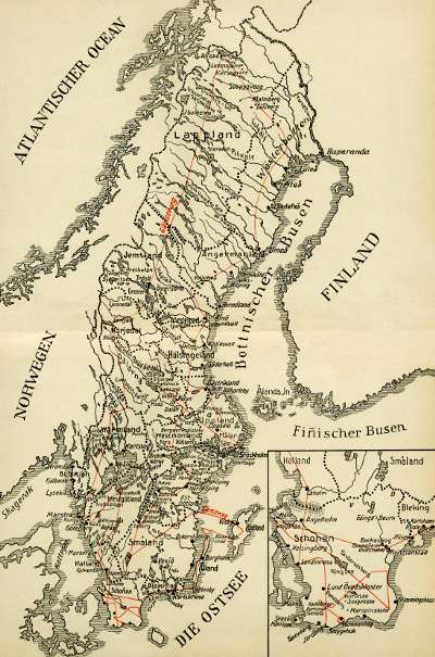 Übersichtskarte von Schweden
