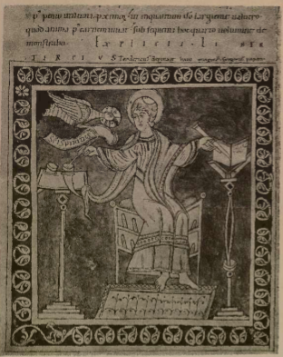 St. Gregory, from MS. of The Dialogues of St. Gregory at the British Museum St. Gregory, from MS. of The Dialogues of St. Gregory at the British Museum