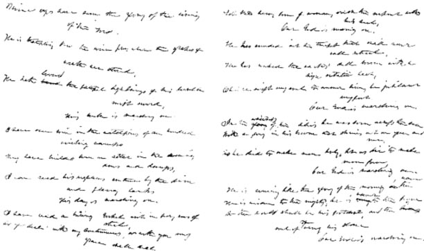 Facsimile of the First Draft of the Battle Hymn of the Republic From the original MS. in the possession of Mrs. E. P. Whipple, Boston.