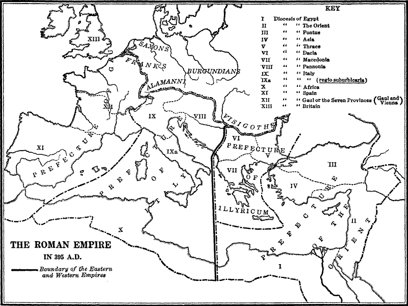 The Roman Empire in 395 A. D.