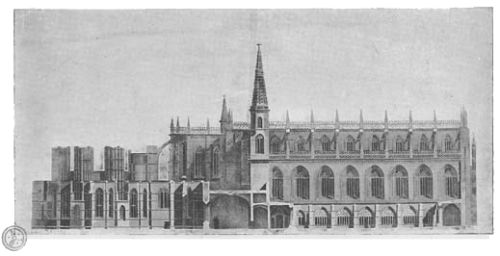 MOSTEIRO DA BATALHA—Córte do Claustro principal MOSTEIRO DA BATALHA—Córte do Claustro principal