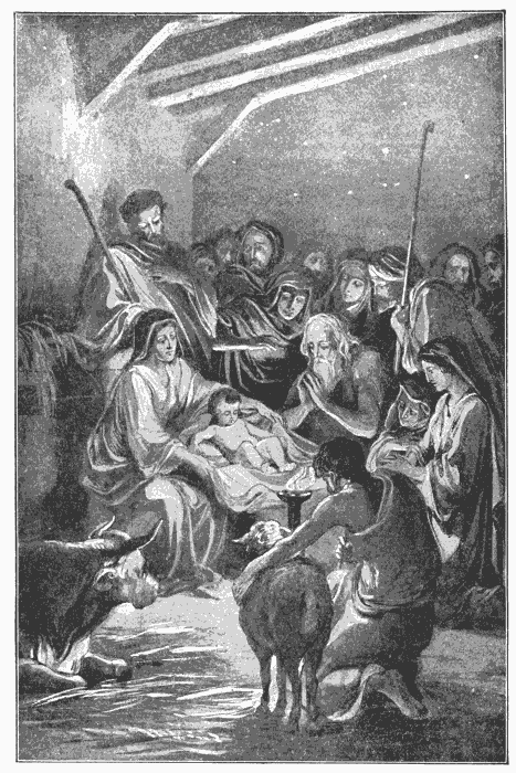 The Visit Of The Shepherds. "And they came with haste, and found ... the babe lying in a manger." Luke 2:16. Illustration.
