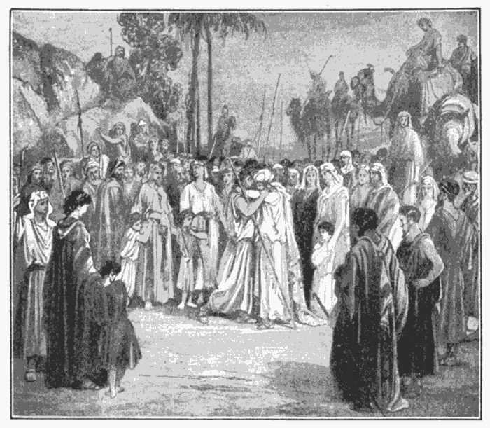 Meeting Of Jacob And Esau. "But thanks be to God, which giveth us the victory through our Lord Jesus Christ." 1 Cor. 15:57. Illustration.