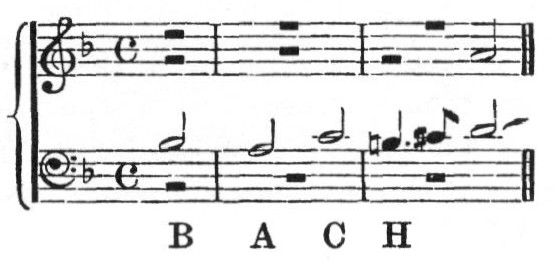 B A C H in German musical notation