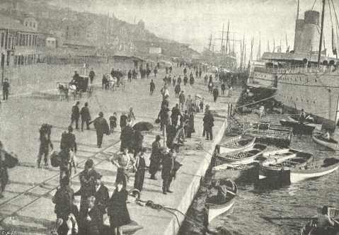 The Quay, Constantinople.  (From a photograph by Fradelle and Young)