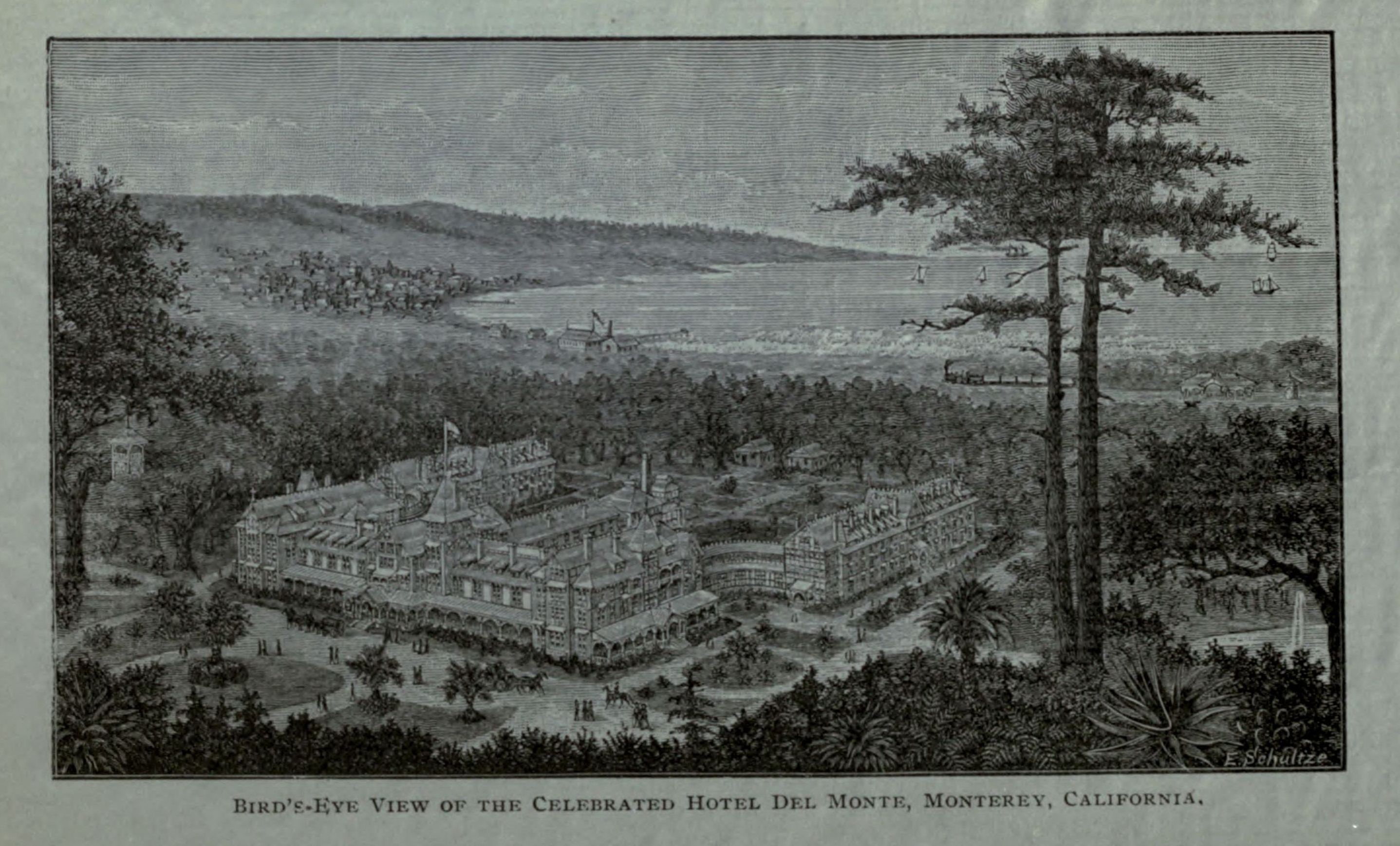 Bird's-Eye View of the Celebrated Hotel Del Monte, Monterey, California.