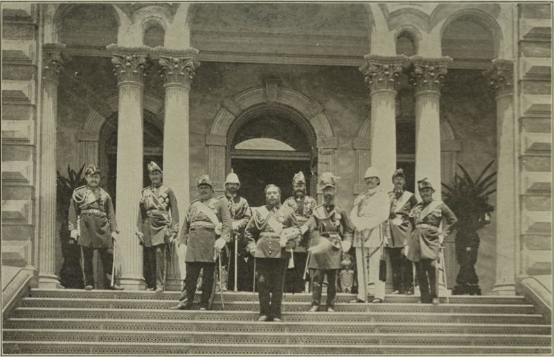 KING KALAKAUA AND STAFF.