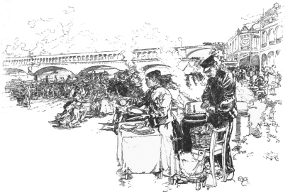 LE DÉBARCADÈRE DES BATEAUX-OMNIBUS: VENDORS OF REFRESHMENTS.