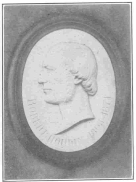 Bas-relief on Robert-Houdin tombstone. From a photograph taken by the author, especially for this work, and now in the Harry Houdini Collection.