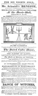 A Schmidt programme of 1821, featuring the “Bottle of Sobriety and Inebriety.” From the Harry Houdini Collection.