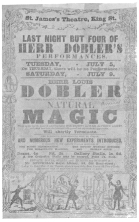 Döbler programme with illustrations of his tricks, used during his engagement at the St. James Theatre, London. From the Harry Houdini Collection.