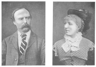 Robert and Haidee Heller from photographs taken at the time that they were presenting second sight according to the Robert-Houdin method by an electric code. From the Harry Houdini Collection.