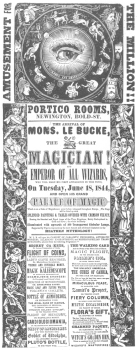 Reproduction of a rare Buck handbill, dated 1844. From the Harry Houdini Collection.