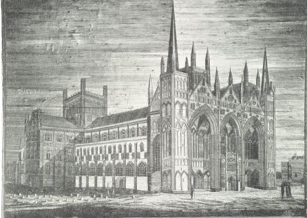 Plate XIII.—North-west View of Peterborough Cathedral, Executed in Straw Marquetry (Peterborough Museum)