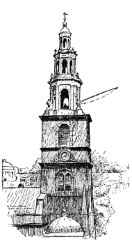 DR. JOHNSON’S CHURCH, ST. CLEMENT DANES  From a pen-and-ink sketch by Charles G. Osgood