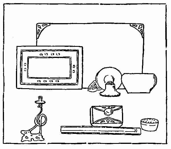 Ink well holder and pen tray